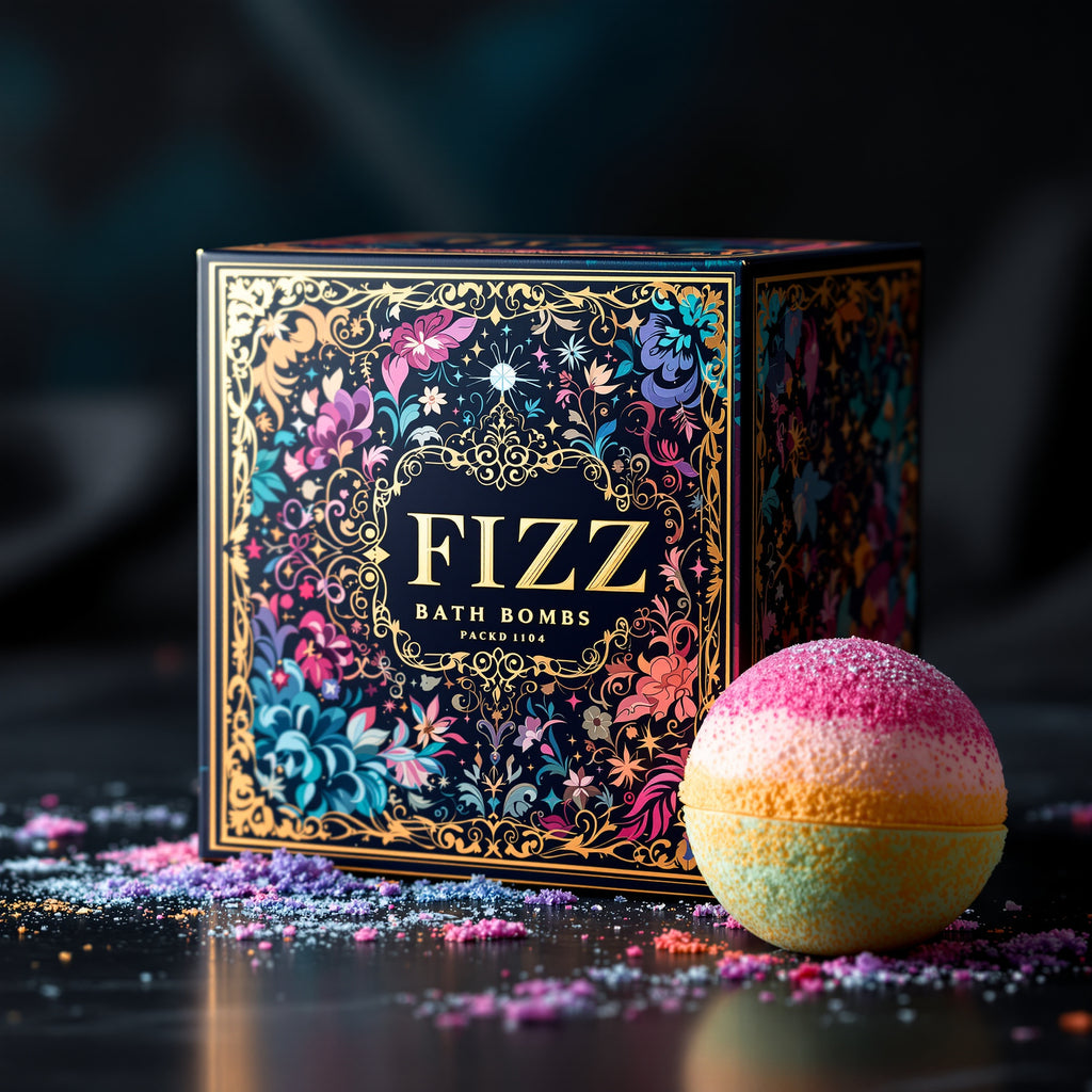 Custom Bath Bomb Boxes — luxury foil design example