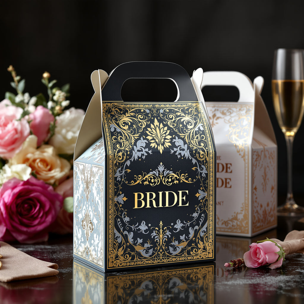 Custom Bridal Shower Gable Boxes — luxury foil design example