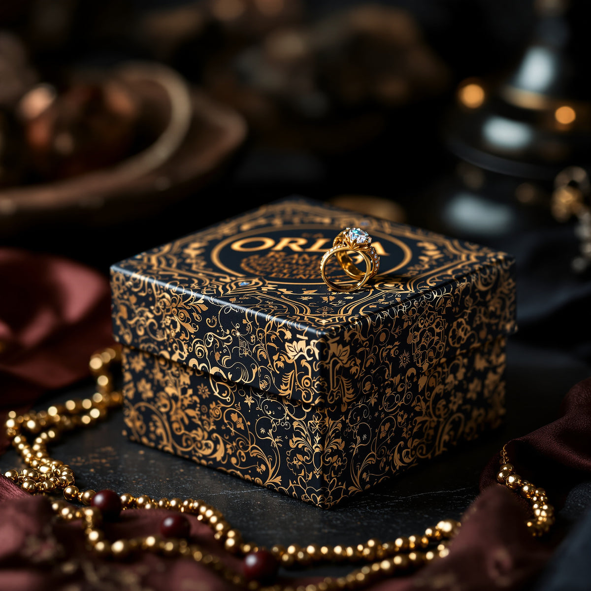 Custom Jewelry Boxes — luxury foil design example