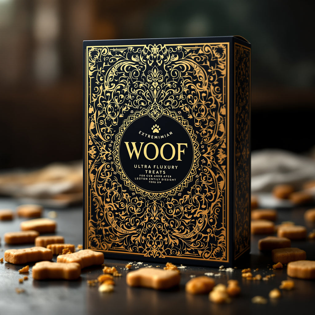 Custom Pet Treat Boxes — luxury foil design example