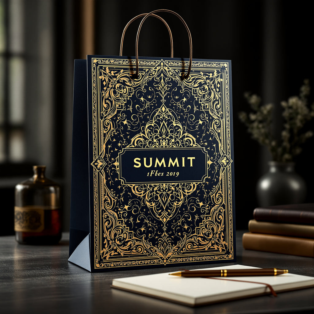 Custom Corporate Event Bags — luxury foil design example