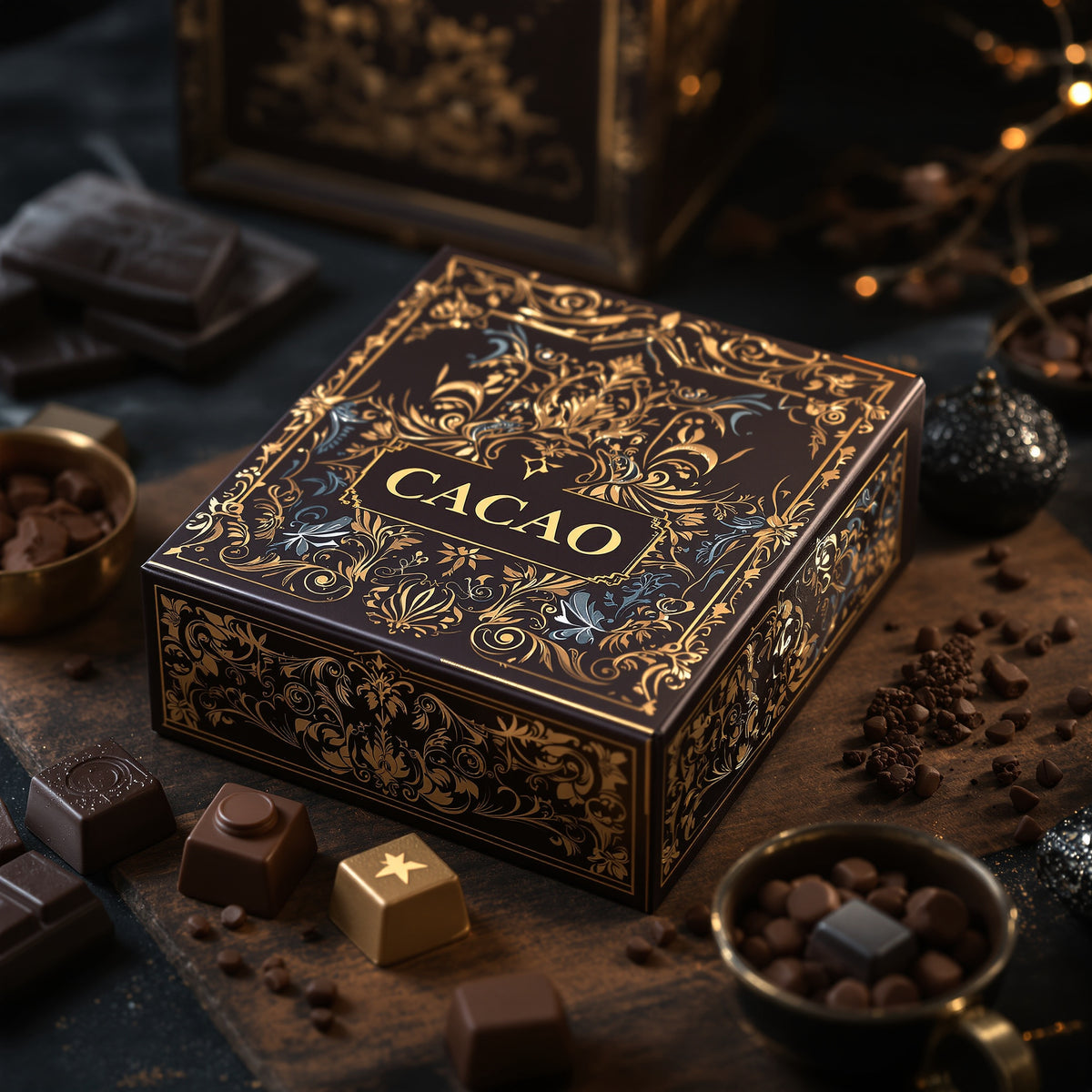 Custom Chocolate Boxes — luxury foil design example