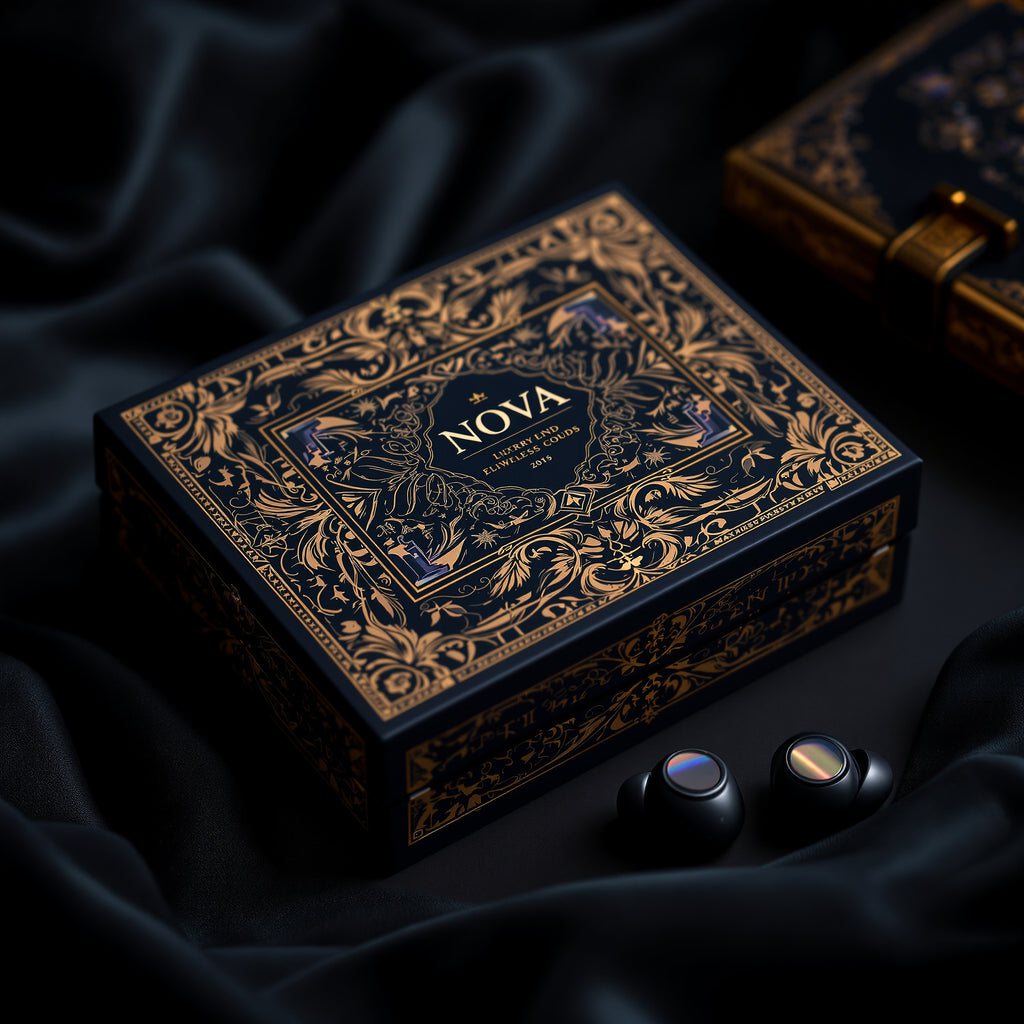 Custom Electronics Boxes — luxury foil design example