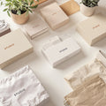 Packaging design service example: minimal custom box design with logo created by the PackGroove team