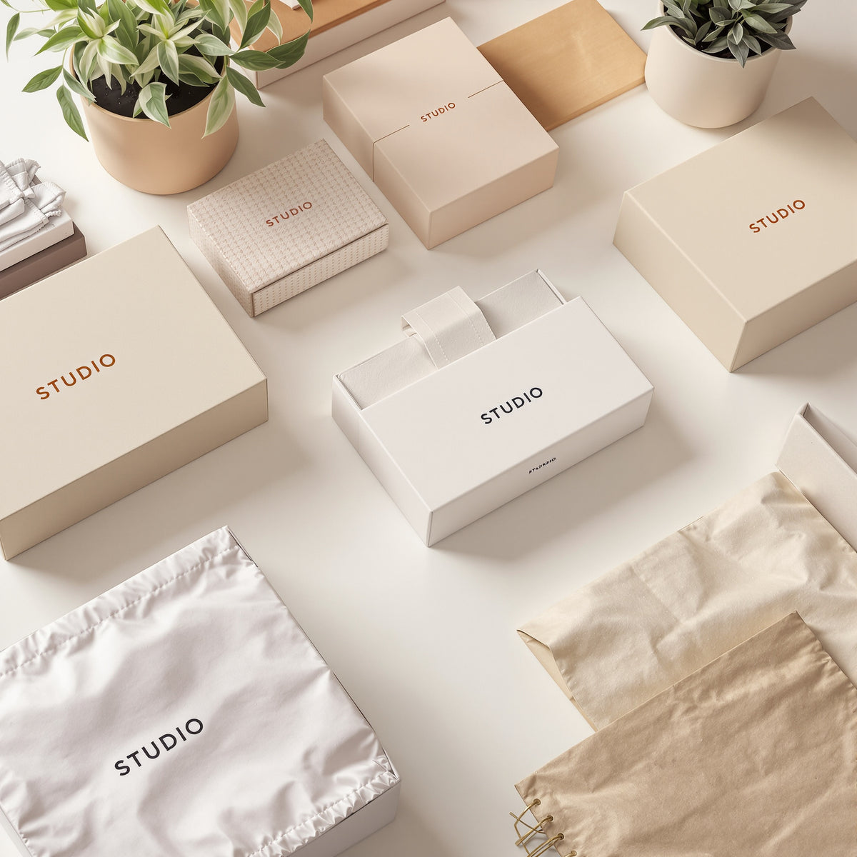 Packaging design service example: minimal custom box design with logo created by the PackGroove team
