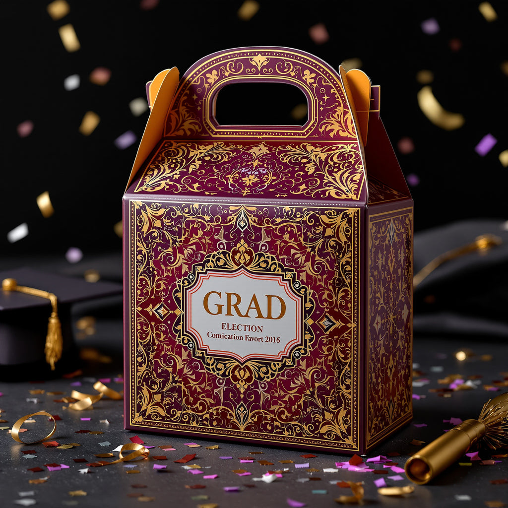 Custom Graduation Gable Boxes — luxury foil design example