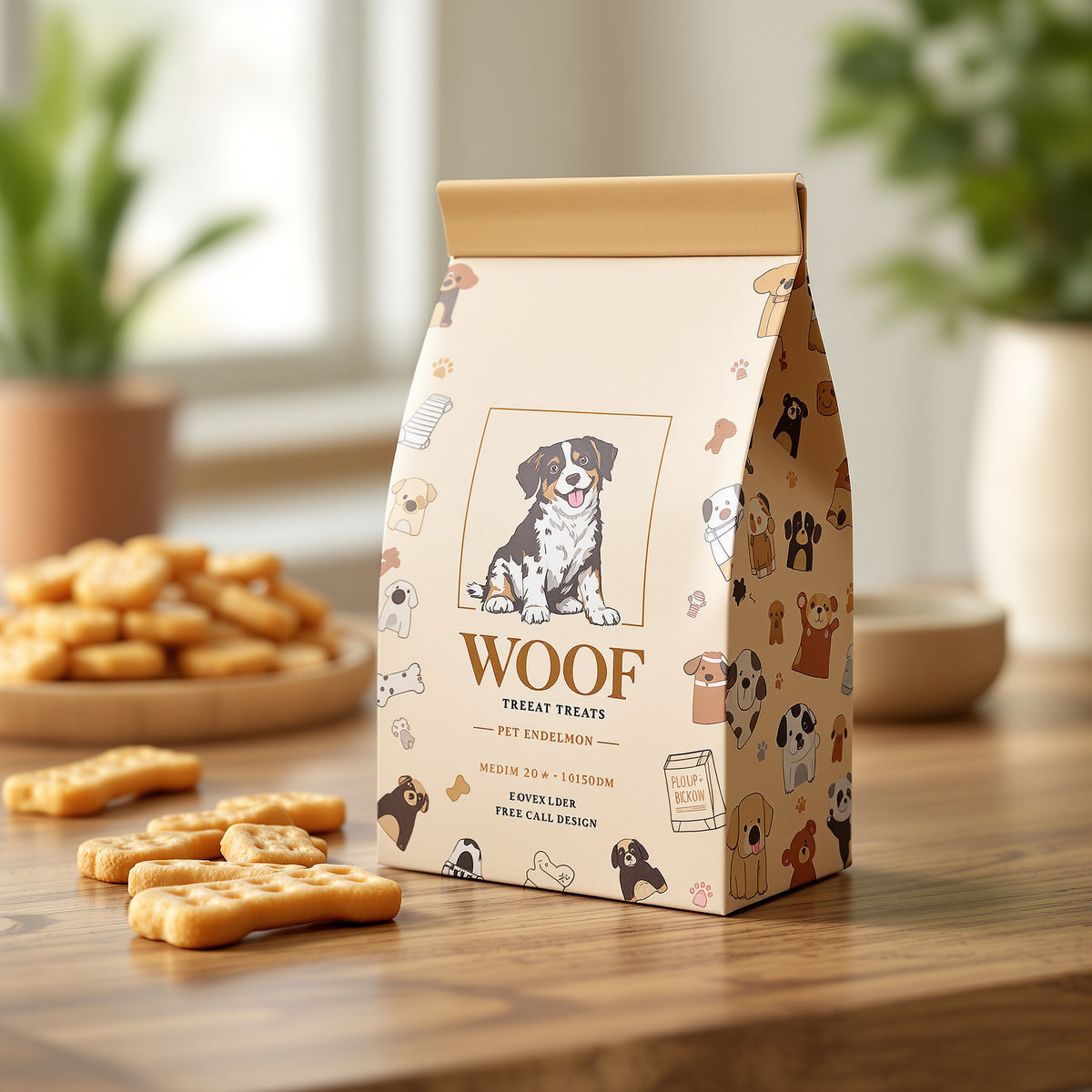 Custom Pet Treat Boxes — illustrated design example