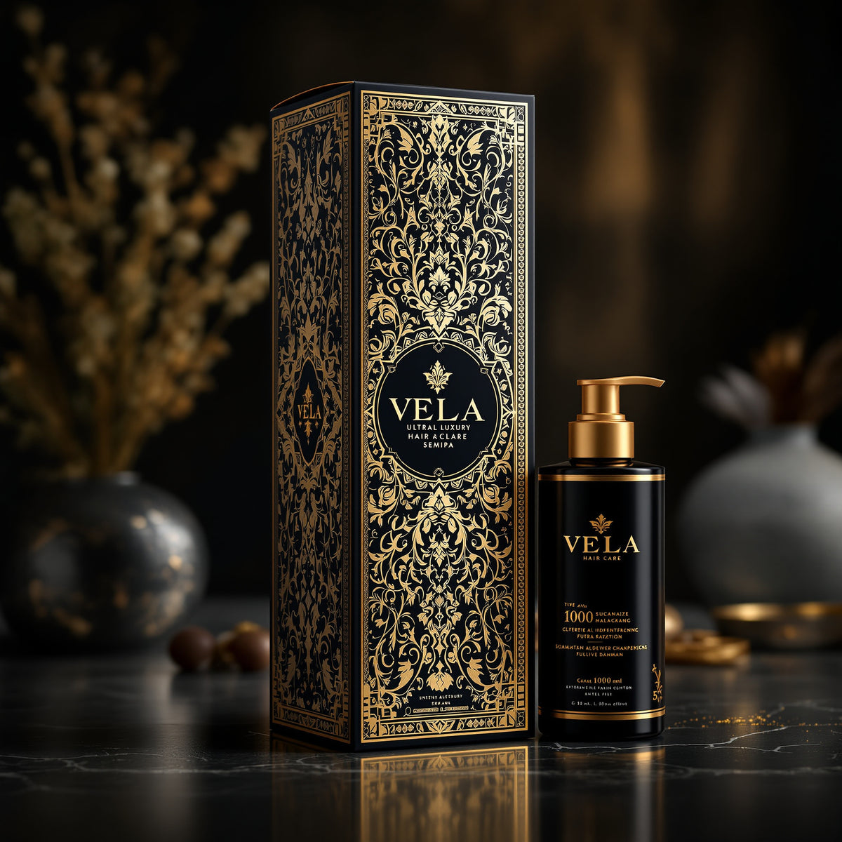 Custom Haircare Boxes — luxury foil design example