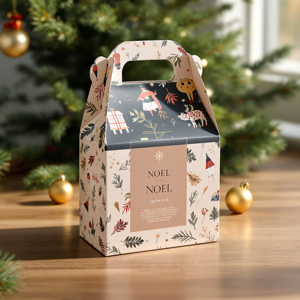 Custom Holiday Gable Boxes — illustrated design example