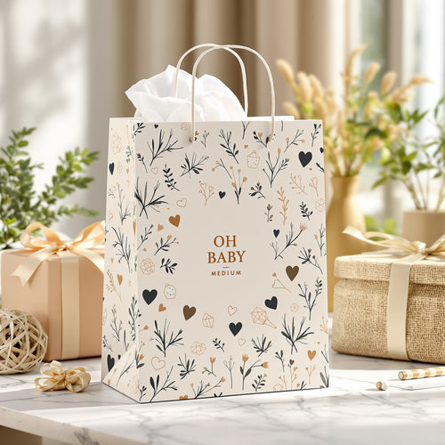Custom Baby Shower Gift Bags — illustrated design example