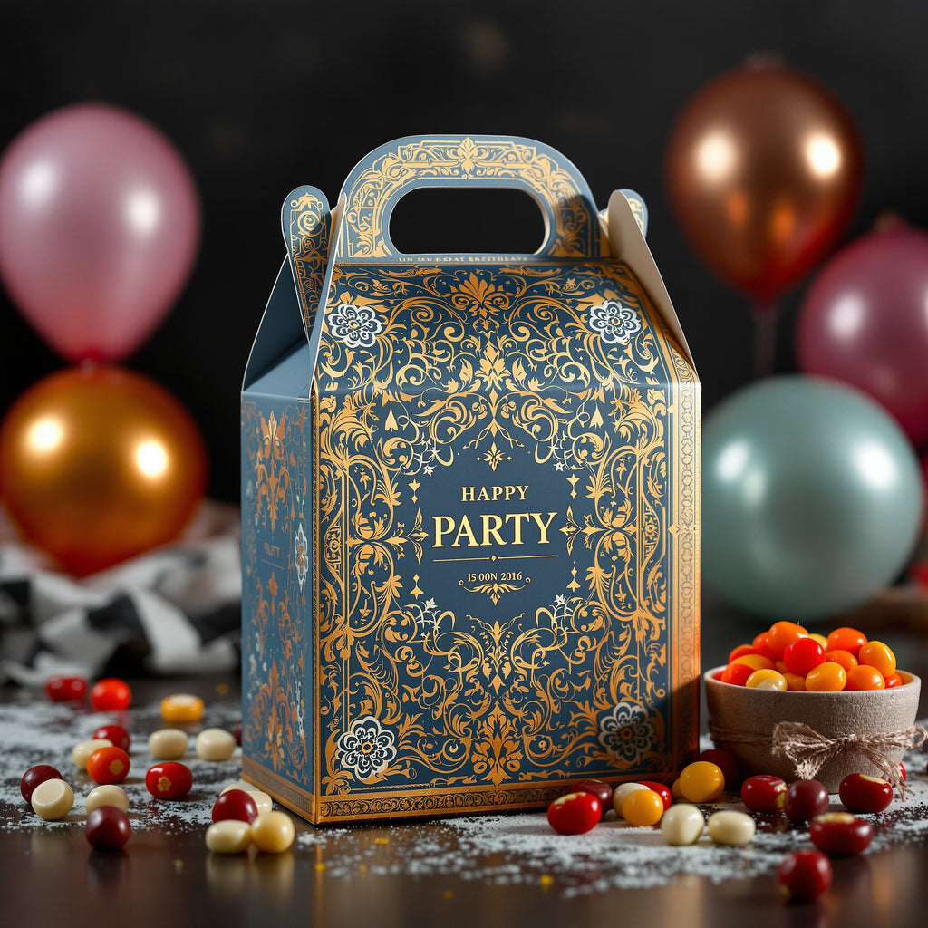 Custom Birthday Gable Boxes — luxury foil design example