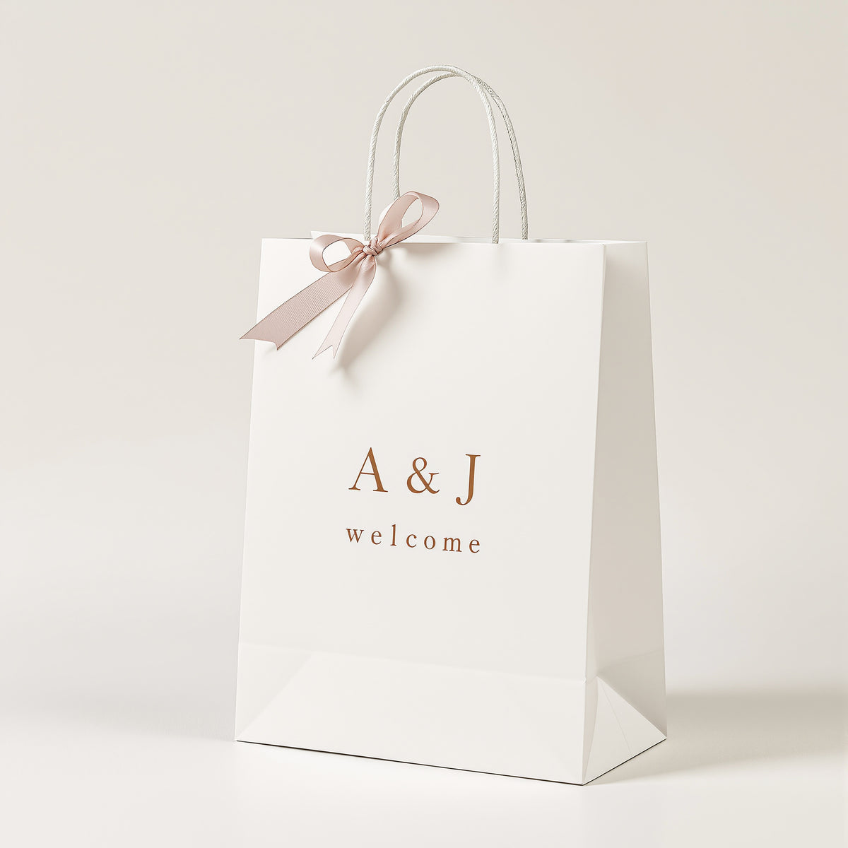 Custom Wedding Welcome Bags — minimal design example