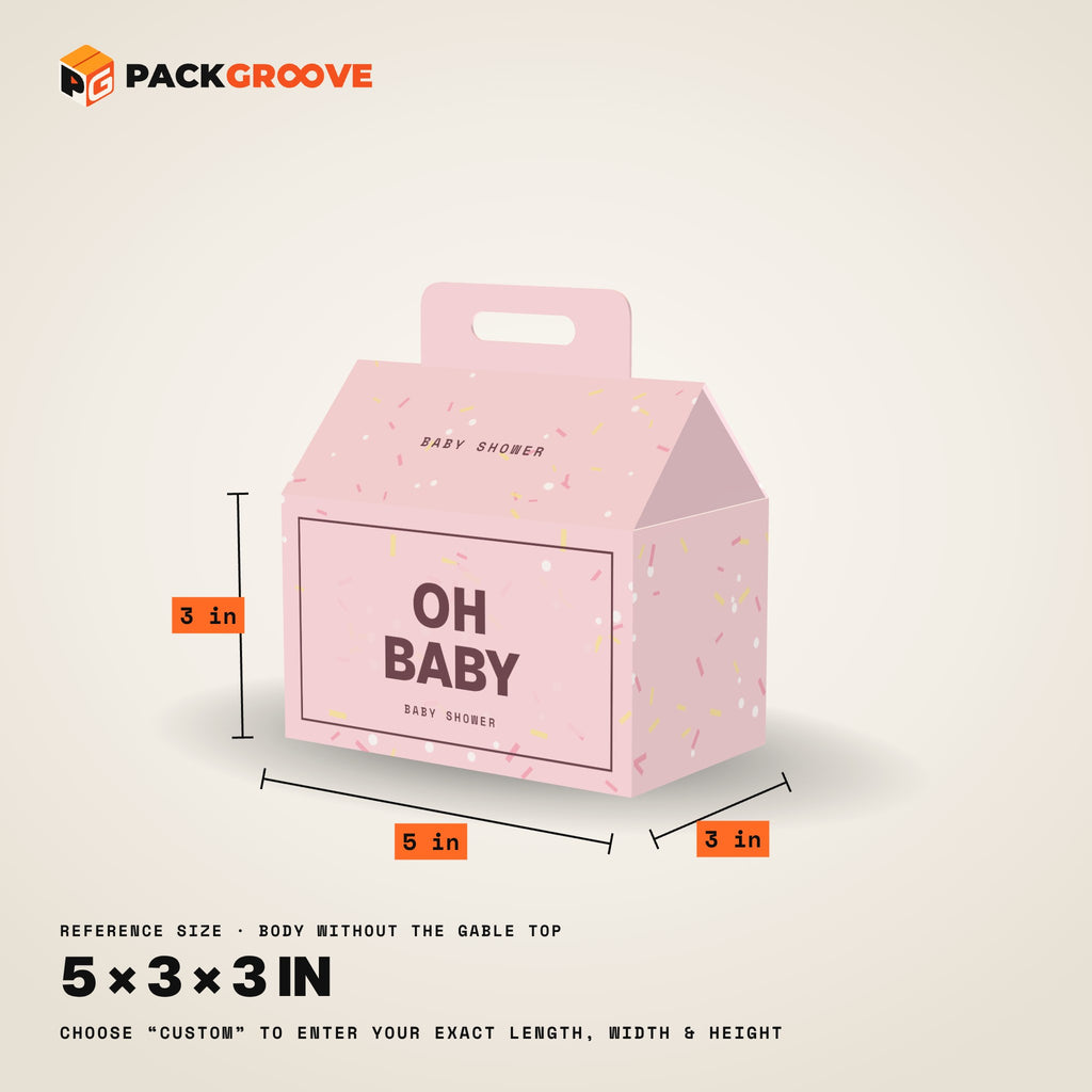 Custom Baby Shower Gable Boxes – reference size dimensions