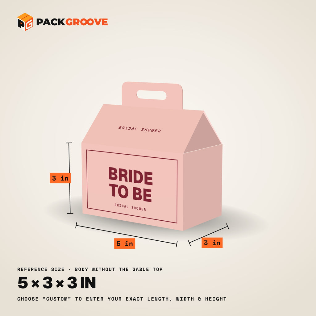 Custom Bridal Shower Gable Boxes – reference size dimensions