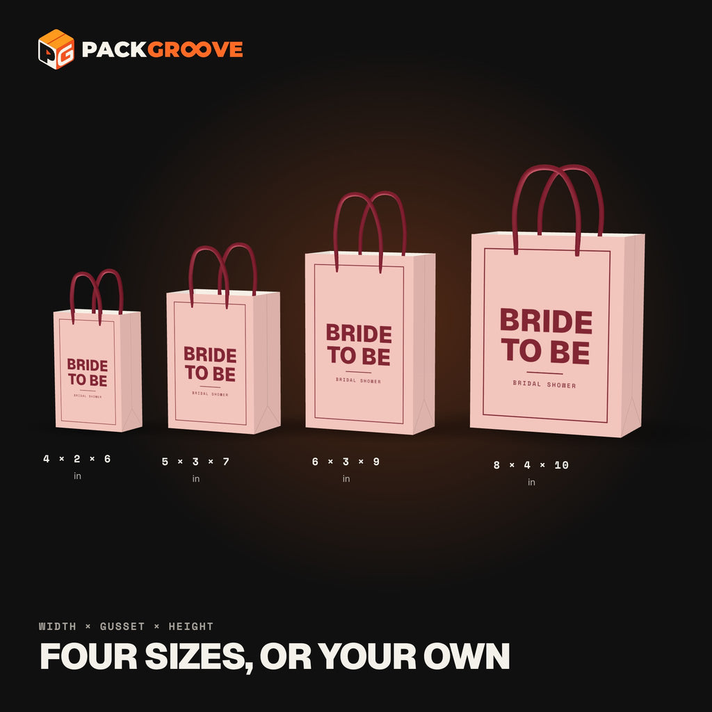 Custom Bridal Shower Gift Bags – four bag sizes