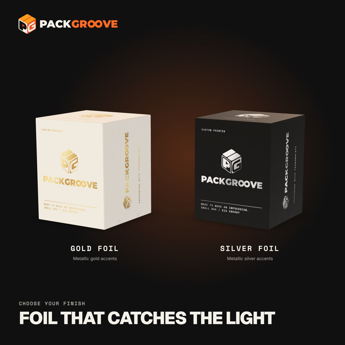 Custom Candle Boxes – gold and silver foil finishes