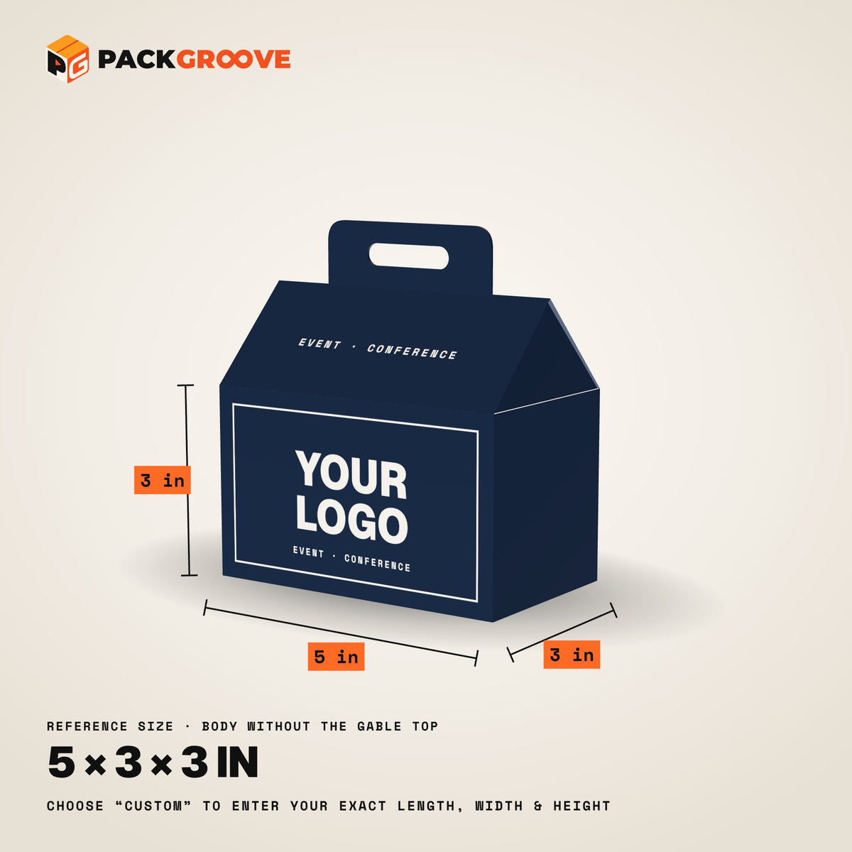 Custom Corporate Event Gable Boxes – reference size dimensions