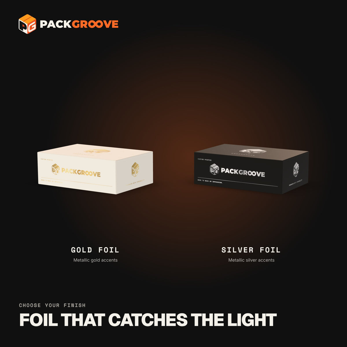 Custom Electronics Boxes – gold and silver foil finishes