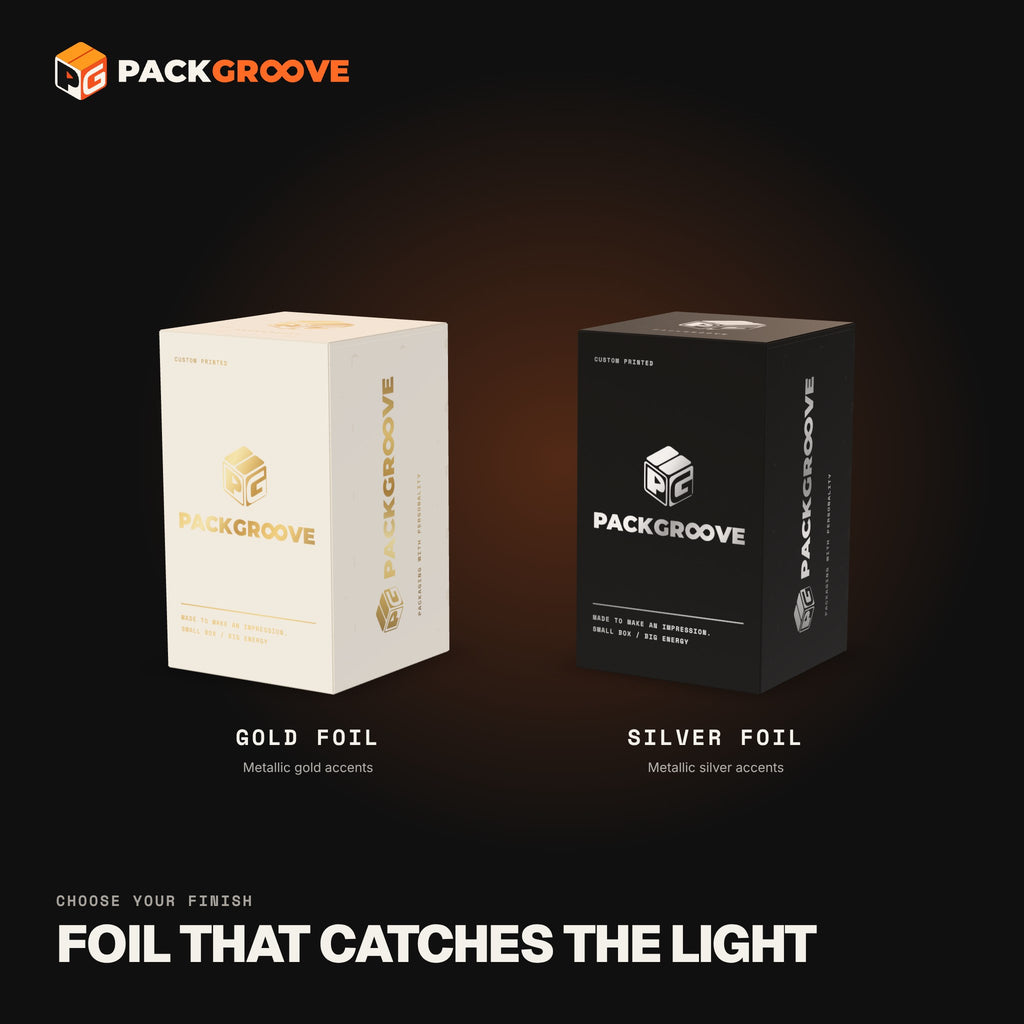 Custom Perfume Boxes – gold and silver foil finishes