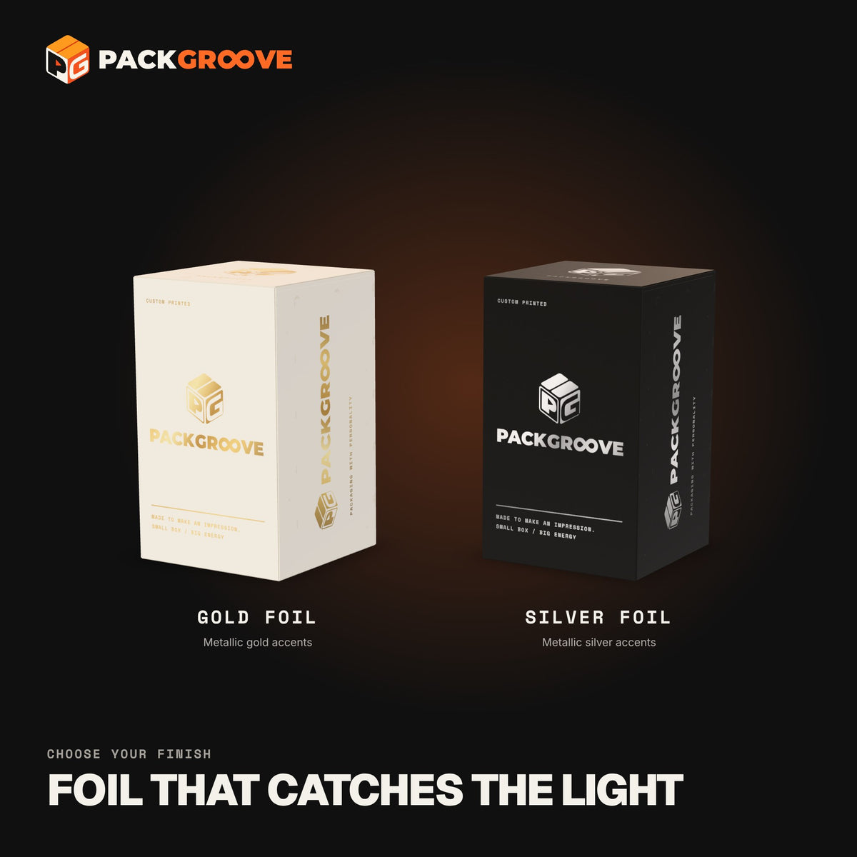 Custom Supplement Boxes – gold and silver foil finishes