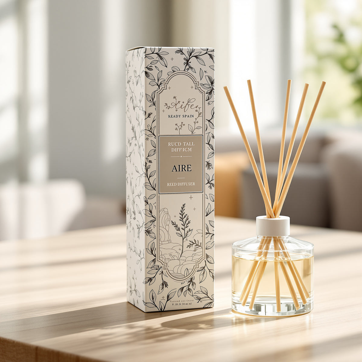 Custom Reed Diffuser Boxes — illustrated design example